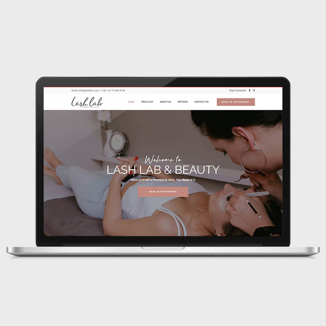 Website Design for Lash Lab & Beauty